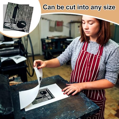 Yeaqee 2 Pcs 12 x 12 Inch Linoleum Block for Printmaking Rubber Carving Block Soft Linocut Blocks Large Linoleum Sheet Lino Plates for Engraving Art Project Artist Studio Supplies DIY Crafts, Gray