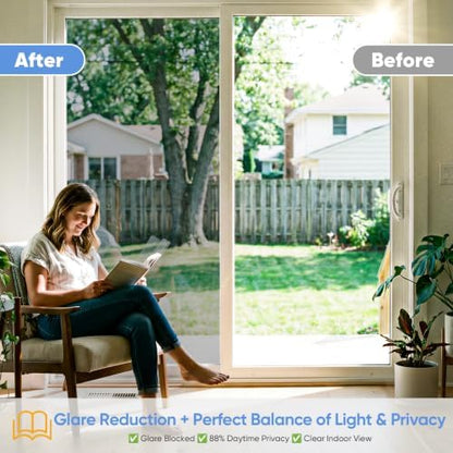 SUNBABY Window Privacy Film, One Way Mirror & Heat Blocking, 23.6"x78.7"