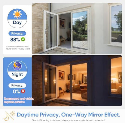 SUNBABY Window Privacy Film, One Way Mirror & Heat Blocking, 23.6"x78.7"