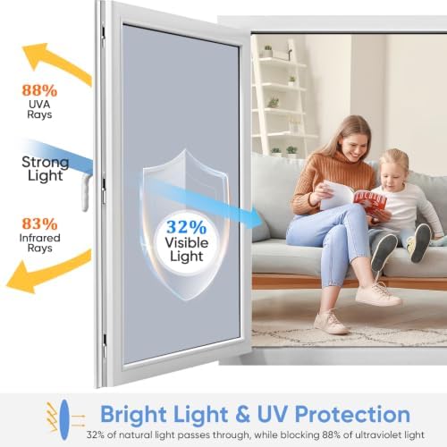 SUNBABY Window Privacy Film, One Way Mirror & Heat Blocking, 23.6"x78.7"