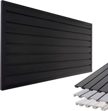 Slatwall Panel Garage Slat Wall Storage Systems, PVC Slat Wall Paneling Garage Tool Organizer Wall Mount, Black 4’x2’ Slatwall Panels Garage Wall Organizer, Garage Storage & Organization Products