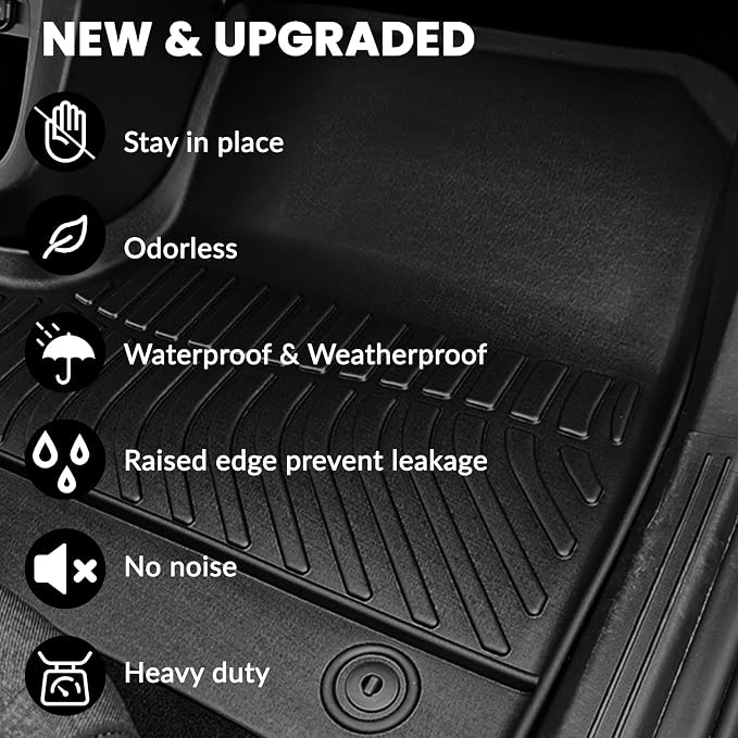 Auxko All Weather Floor Mats for 2011-2023 Dodge Charger AWD & Chrysler 300 AWD TPE Rubber Liners Accessory for 2011-2023 Dodge Charger AWD & Chrysler 300 AWD Odorless Anti-Slip Mats Black