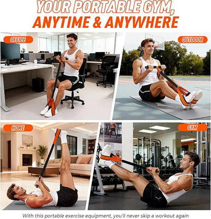 Pedal Resistance Band with Handle, Upgraded Durable Thickened Latex Tubes and Soft Foam Fabric Foot Pedal, Sit Up Exercise Equipment for Abdomen, Waist, Arm, Core/ABS, Leg, Physical Therapy