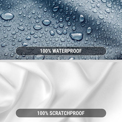 iCarCover Premium Plus Car Cover Waterproof All Weather Rain Snow UV Sun Protection, 3-Series, M3, Ford Mustang, Genesis Coupe, G35 G37 Coupe, 3000GT, Size C13 (See Size Chart), Stripe - Gray/Black
