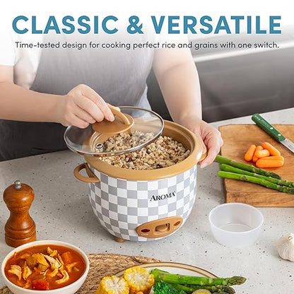 AROMA® 6-Cup (Cooked) One-Touch Pot Style Rice Cooker with CoreCoat™ PFAS-Free Nonstick Ceramic Surface (1.5 Quarts)